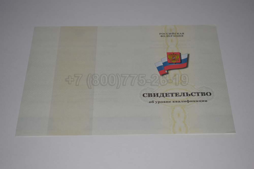 Бланк свидетельства об уровне квалификации Гознак 1994-2025 год выпуска г.Барнаул