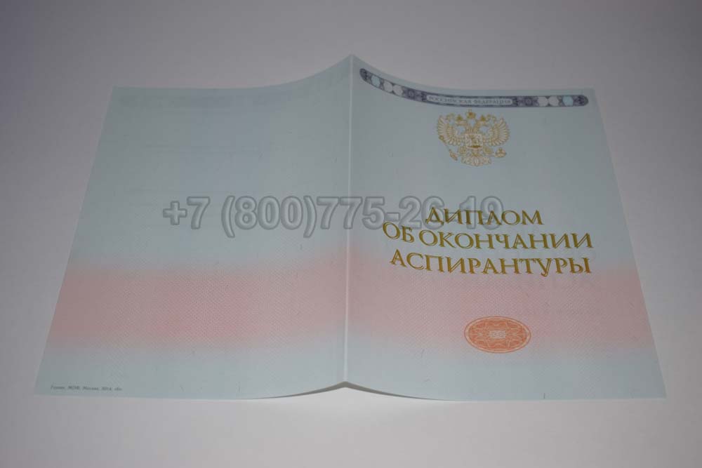 Бланк диплома аспирантуры Гознак 2014-2025 год выпуска г.Барнаул