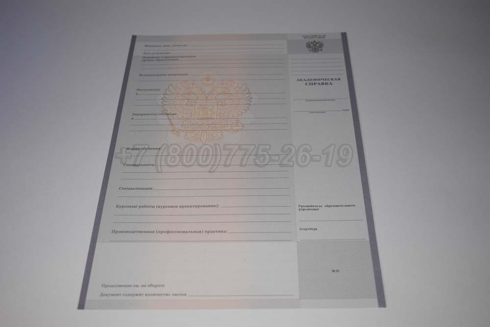 Академическая справка техникума Гознак 2008-2025 год выпуска г.Барнаул
