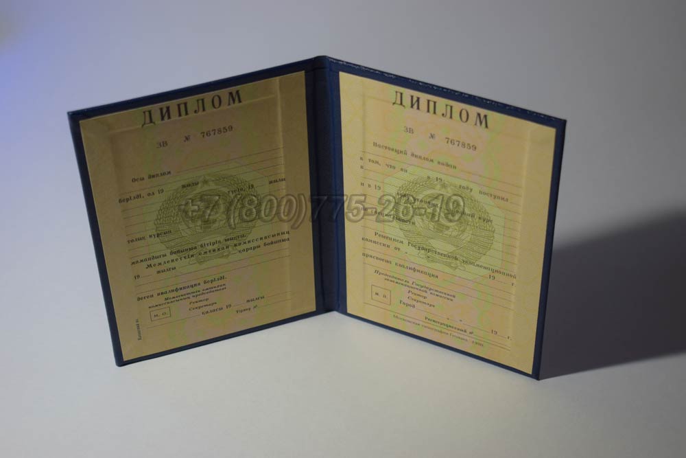 Диплом вуза Казахской ССР Гознак 1975-1991 год выпуска г.Барнаул