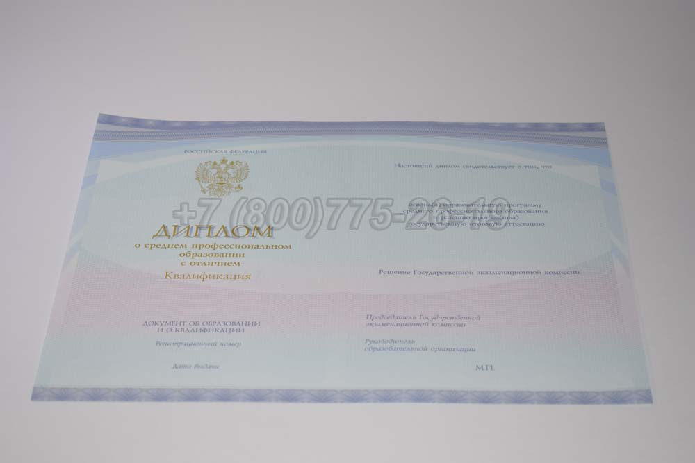 Бланк красного диплома техникума Гознак 2014-2025 год выпуска г.Барнаул