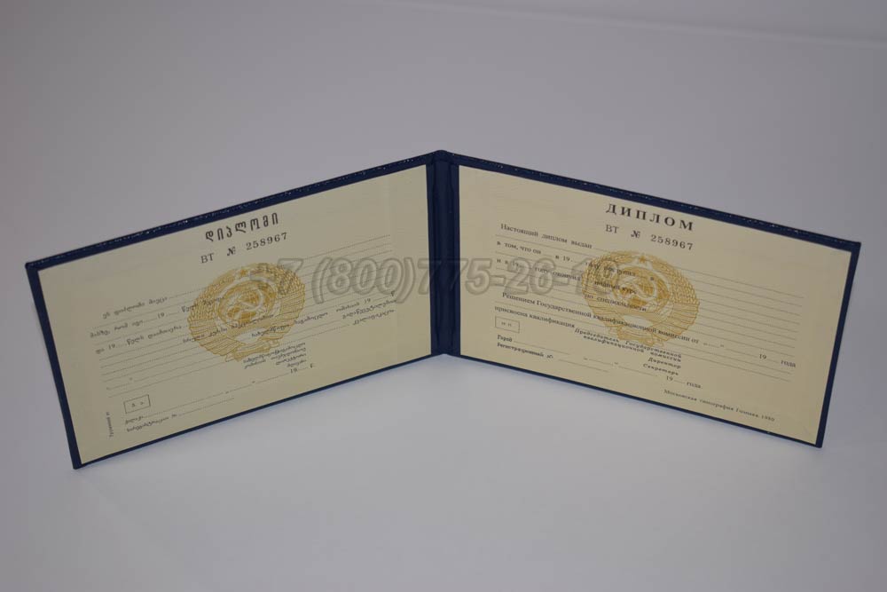 Диплом техникума Грузинской ССР Гознак 1975-1991 год выпуска г.Барнаул