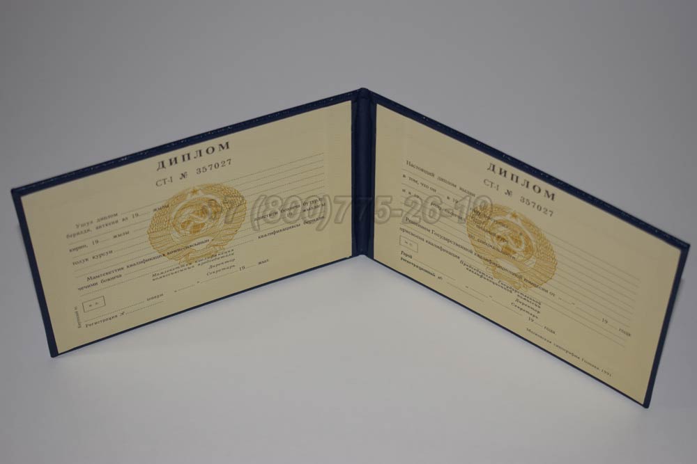 Диплом техникума Киргизской ССР Гознак 1975-1991 год выпуска г.Барнаул