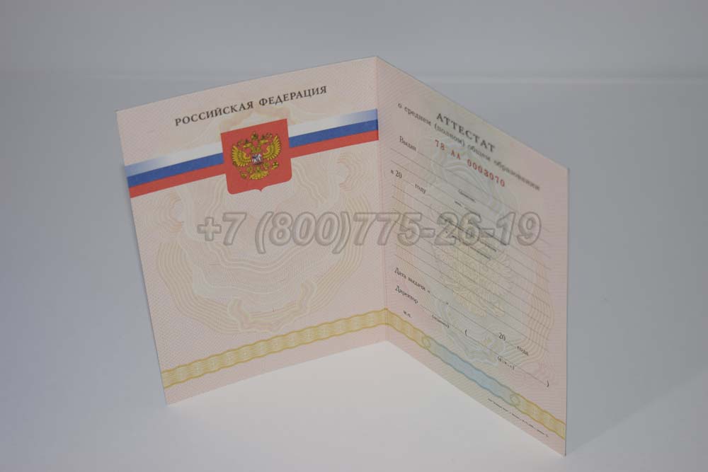 Аттестат за 11 класс Гознак 2008-2009 год выпуска г.Барнаул